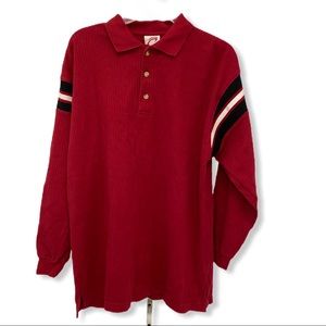 Mens Long Sleeve Rugby Polo Shirt Size Medium 🐈🐾